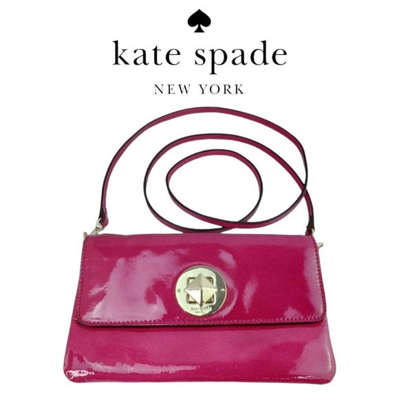 kate spade Handbags - KATE SPADE New York Newbury Lane Sally Patent Leather Crossbody/Clutch - Magenta